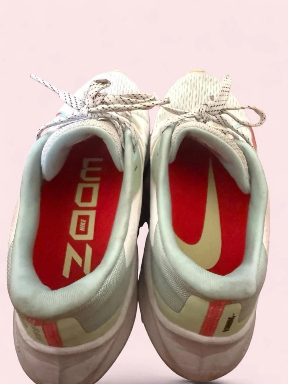 Nike Women's Running Shoes - White with Mint, Iridescent & Red Accent